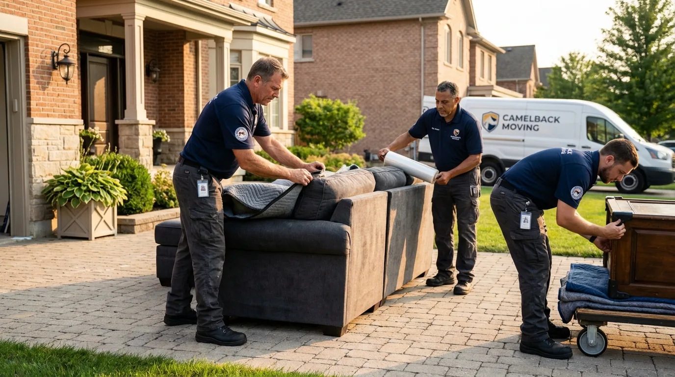 Large estate moving crew wrapping furniture in East Helena, MT